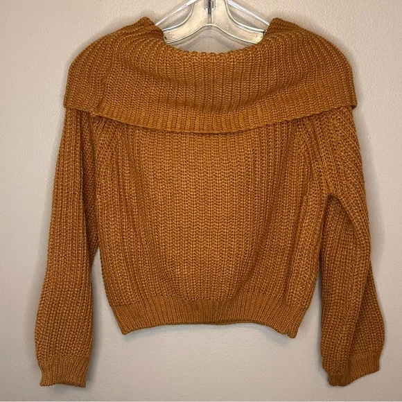 Lulu's Tan Off-the-Shoulder Sweater - Picture 10 of 10